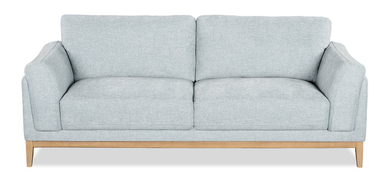 Sofa Valley de 83,5 po en tissu avec base et pattes en hévéa - gris