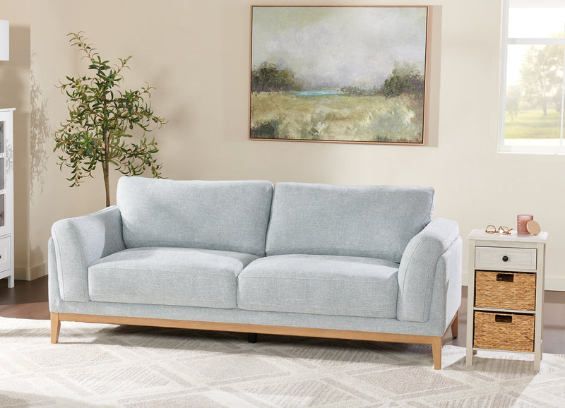 Sofa Valley de 83,5 po en tissu avec base et pattes en hévéa - gris