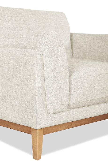 Fauteuil Valley de 44 po en tissu avec base et pattes en hévéa - sable