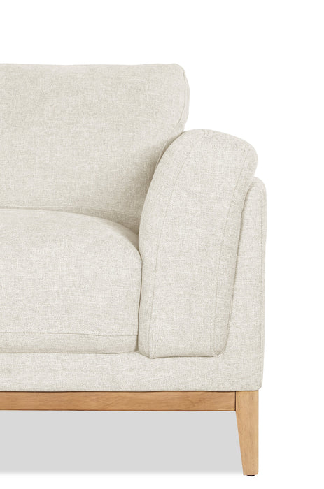 Fauteuil Valley de 44 po en tissu avec base et pattes en hévéa - sable