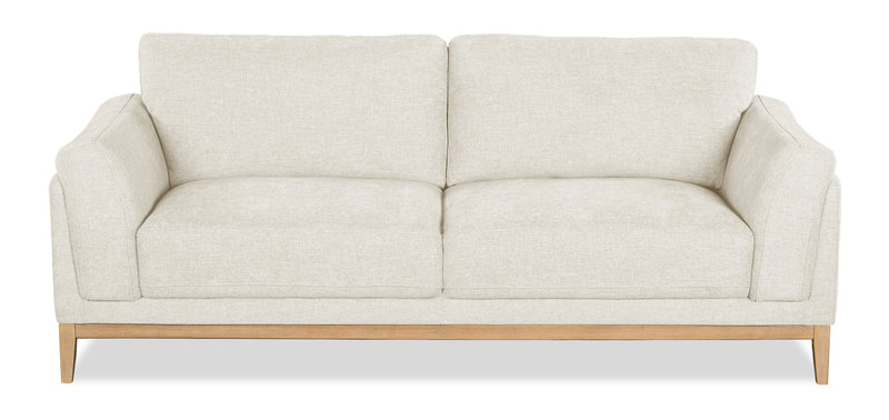 Sofa Valley de 83,5 po en tissu avec base et pattes en hévéa - sable