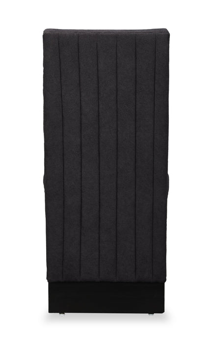 Chaise de salle à manger Vega en tissu de polyester et bois avec capitonnage à canaux - noire