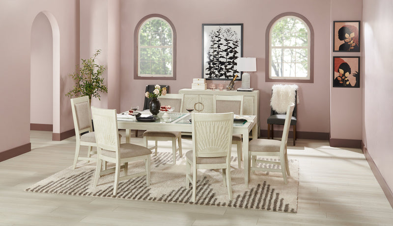 Ensemble de salle à manger Vida 7 pièces avec table de 78 po (L) et 6 chaises - sable