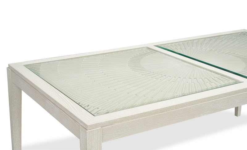 Table de salle à manger Vida de 78 po (L) avec incrustations en verre - sable