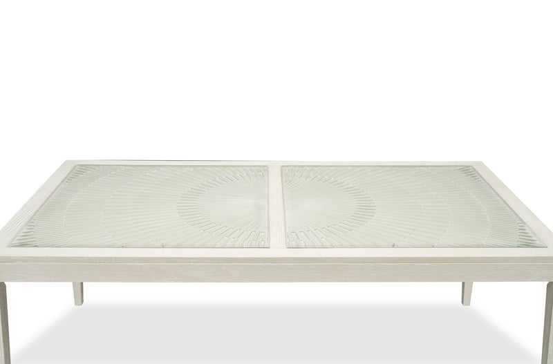 Table de salle à manger Vida de 78 po (L) avec incrustations en verre - sable