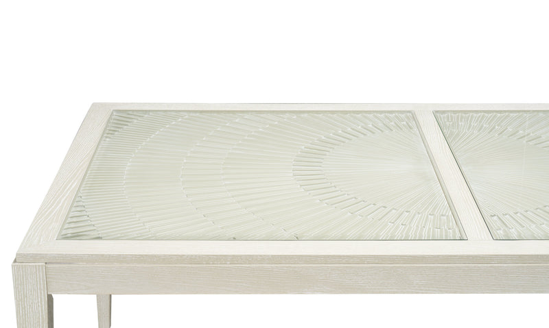 Table de salle à manger Vida de 78 po (L) avec incrustations en verre - sable