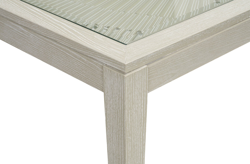 Table de salle à manger Vida de 78 po (L) avec incrustations en verre - sable