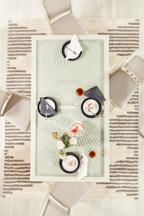 Table de salle à manger Vida de 78 po (L) avec incrustations en verre - sable