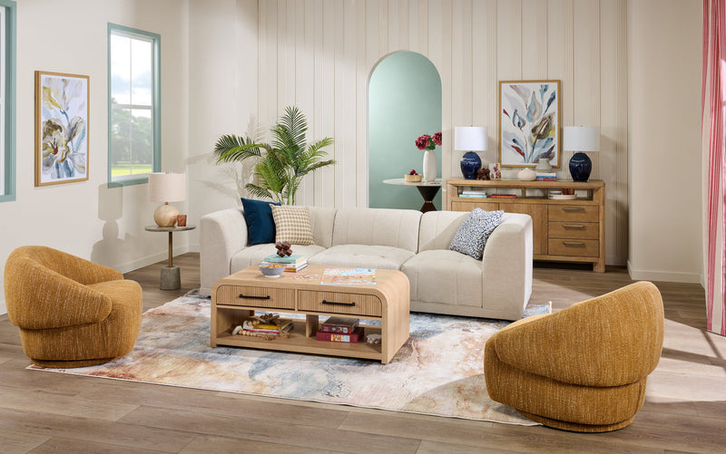 Fauteuil d’appoint pivotant Villa - moutarde
