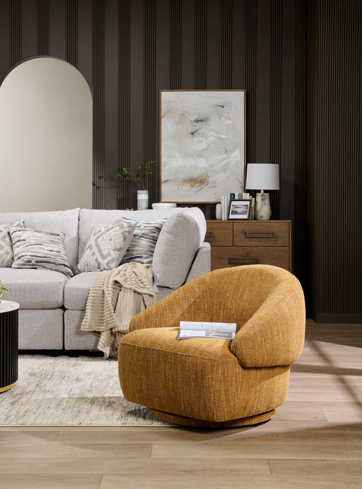 Fauteuil d’appoint pivotant Villa - moutarde