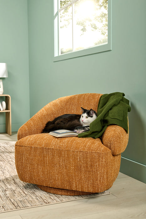 Fauteuil d’appoint pivotant Villa - moutarde