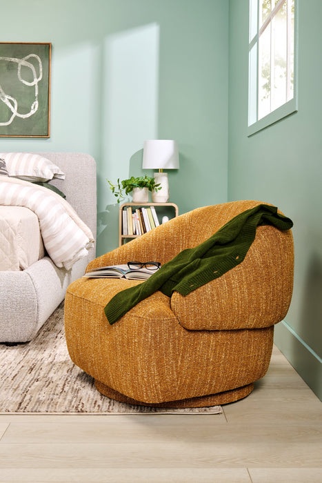 Fauteuil d’appoint pivotant Villa - moutarde