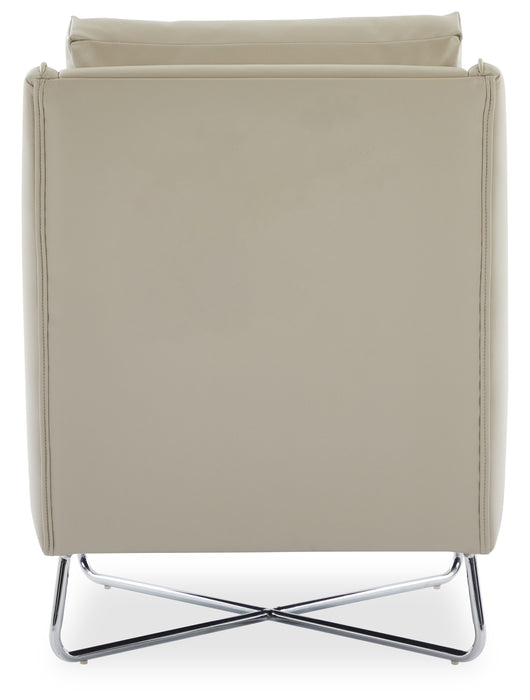 Fauteuil d’appoint Vine de 34,6 po en tissu d’apparence cuir avec pattes en métal - taupe 