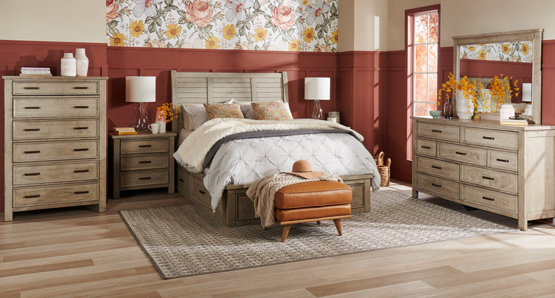 Pouf Vivia de 28 po en cuir véritable avec base en bois - brun caramel 