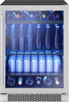 Refroidisseur à boissons Brisas par Zephyr de 24 po avec 1 zone pour 8 bouteilles - acier inoxydable - BBV24C01AG