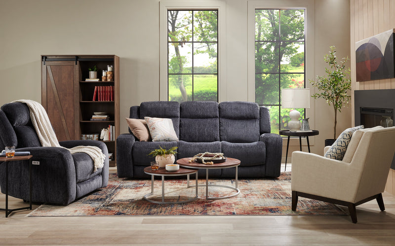 Armoire décorative de rangement Warren de 47,25 po avec porte coulissante de style grange - chêne noyer