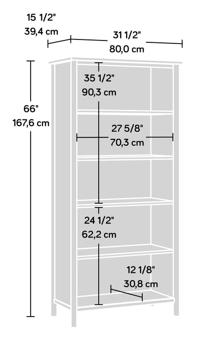 Bibliothèque Whitaker Point de 31,5 po de qualité commerciale à 5 tablettes - érable naturel