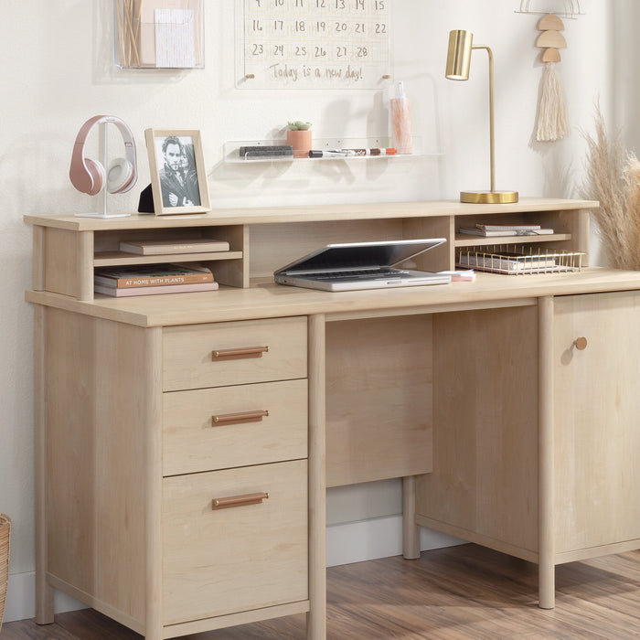 Crédence de réception Whitaker Point de 59,06 po de qualité commerciale avec compartiments ouverts - érable naturel