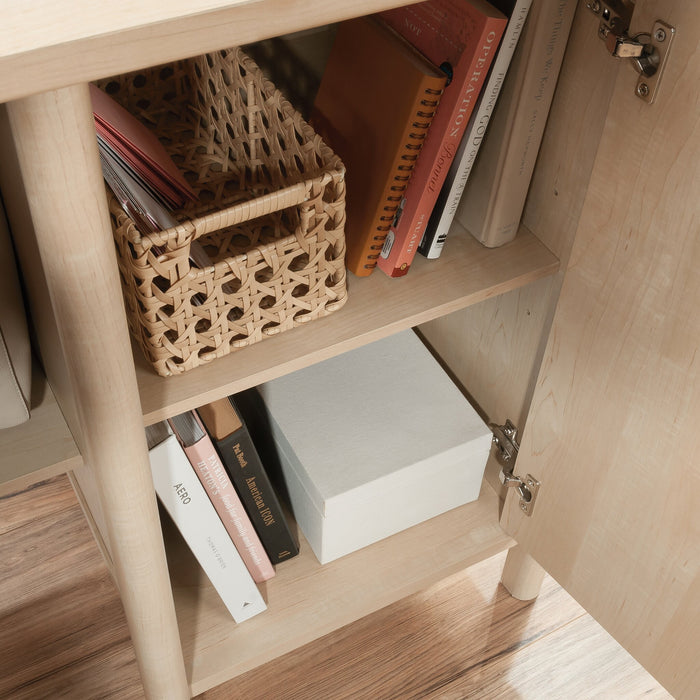 Bureau en forme de L Whitaker Point de 94,13 po de qualité commerciale avec rangement et plateau pour clavier - érable naturel