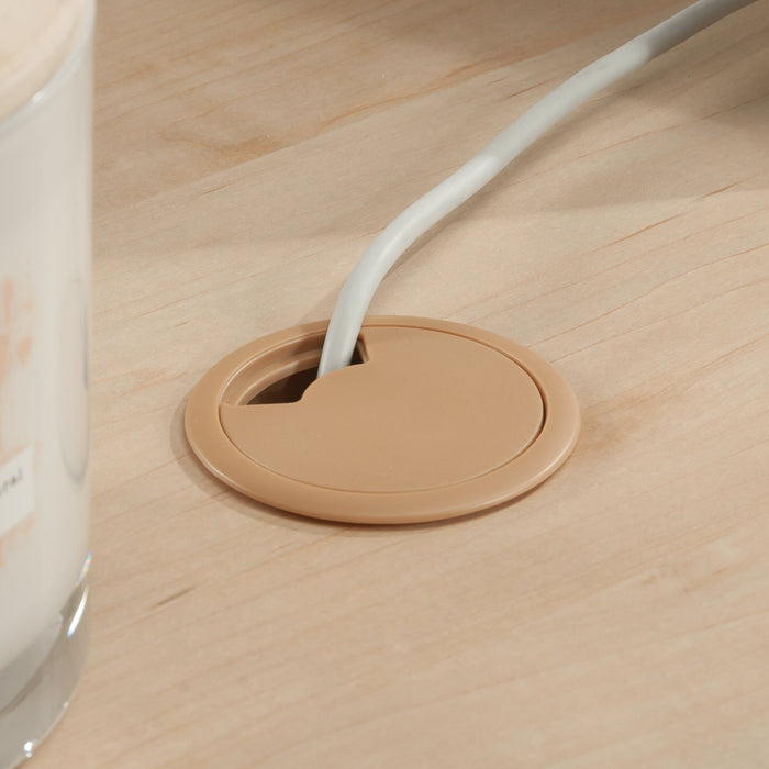 Bureau en forme de L Whitaker Point de 94,13 po de qualité commerciale avec rangement et plateau pour clavier - érable naturel