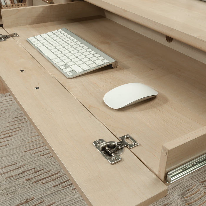 Bureau de direction Whitaker Point de 65,98 po de qualité commerciale à 5 tiroirs avec armoire - érable naturel