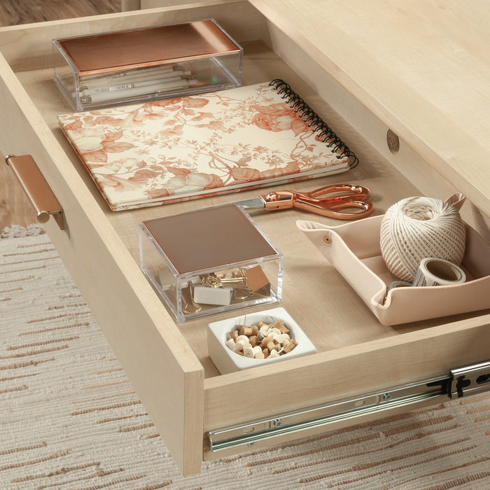 Bureau de direction Whitaker Point de 65,98 po de qualité commerciale à 5 tiroirs avec armoire - érable naturel