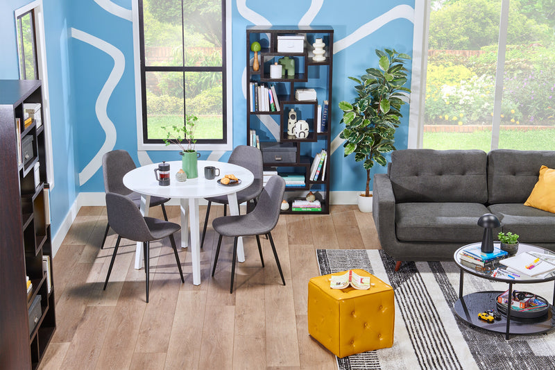 Pouf cubique Talbott de 17,5 po - similicuir jaune