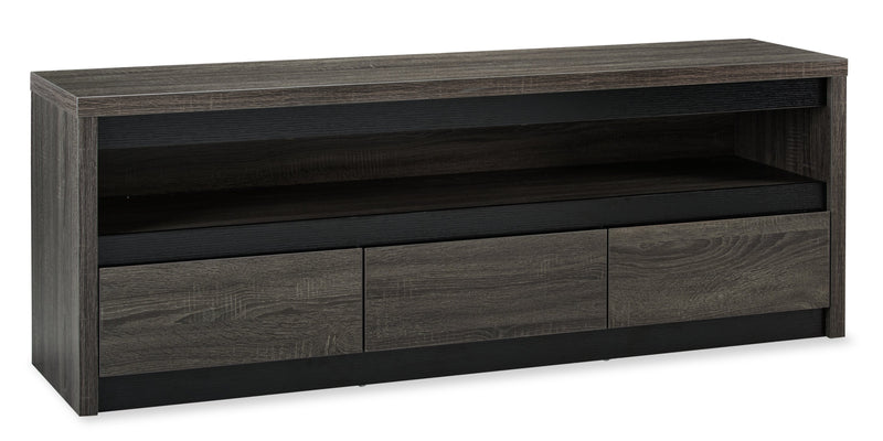 Meuble pour téléviseur Walker de 62 po avec rangement et système de gestion des câbles pour téléviseurs jusqu’à 70 po - gris vieilli