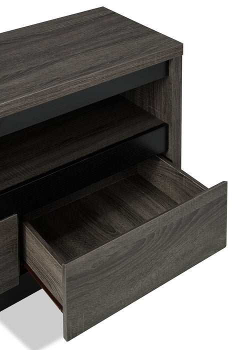 Meuble pour téléviseur Walker de 62 po avec rangement et système de gestion des câbles pour téléviseurs jusqu’à 70 po - gris vieilli