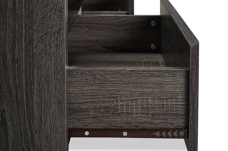 Meuble pour téléviseur Walker de 62 po avec rangement et système de gestion des câbles pour téléviseurs jusqu’à 70 po - gris vieilli