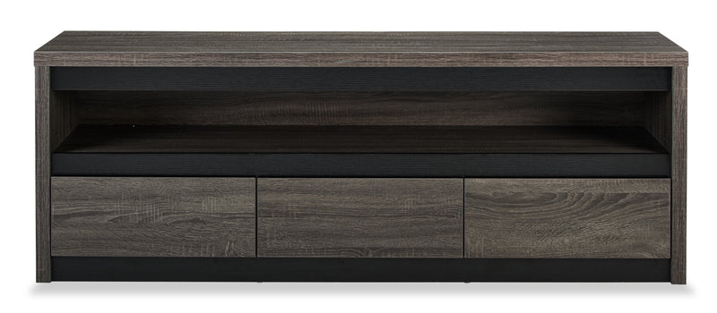 Meuble pour téléviseur Walker de 62 po avec rangement et système de gestion des câbles pour téléviseurs jusqu’à 70 po - gris vieilli
