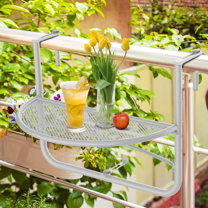 Table De Balcon Suspendue Ajustable Outsunny, Blanche