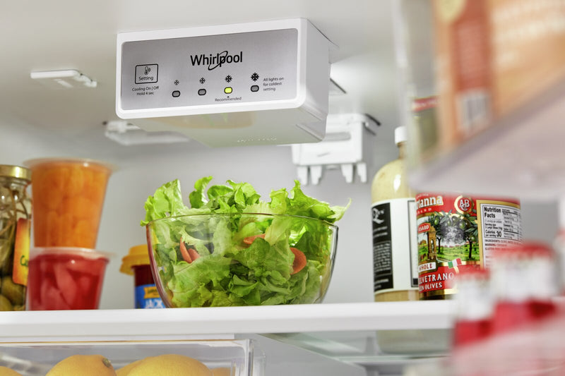 Réfrigérateur Whirlpool de 16,3 pi³ et de 28 po à congélateur supérieur - acier dolos - WRTX5028PM