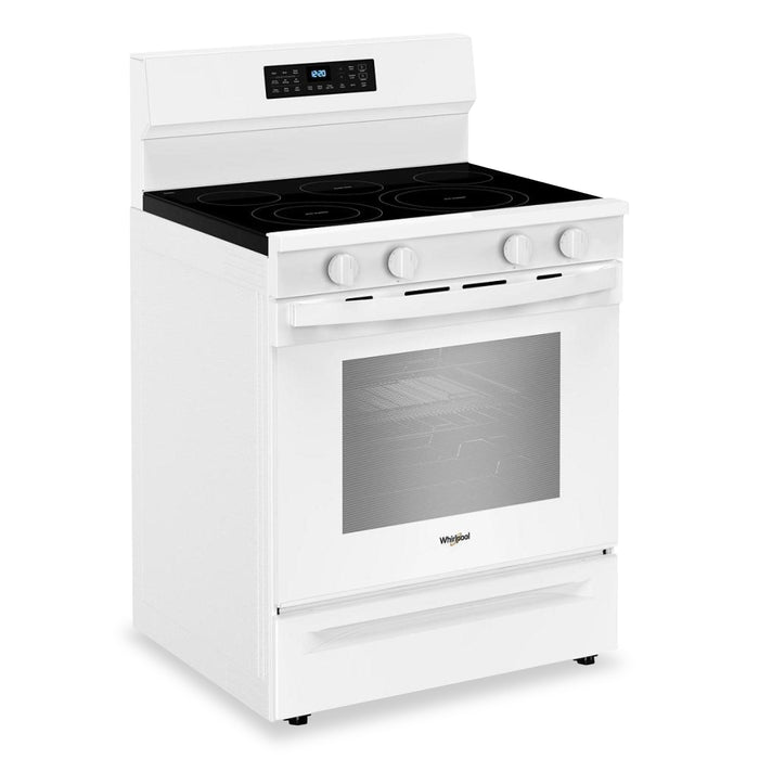 Cuisinière électrique Whirlpool de 5,3 pi3 et de 30 po avec friture à air sans préchauffage - blanche - YWFES7030SW