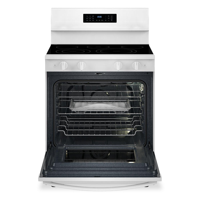 Cuisinière électrique Whirlpool de 5,3 pi3 et de 30 po avec friture à air sans préchauffage - blanche - YWFES7030SW