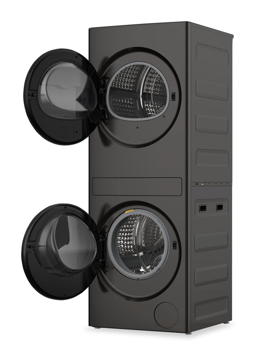 Laveuse de 3,2 pi3 et sécheuse électrique de 4,3 pi3 de Whirlpool - noires - YWFH5424SJ