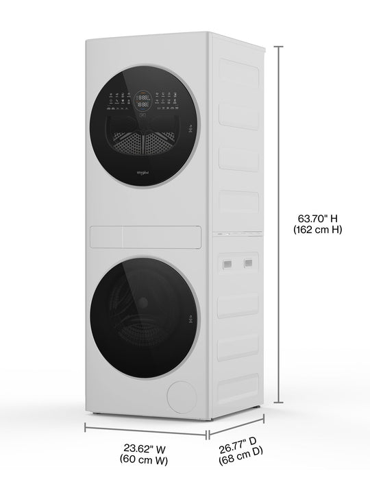 Laveuse de 3,2 pi3 et sécheuse électrique de 4,3 pi3 de Whirlpool - blanches - YWFH5424SW