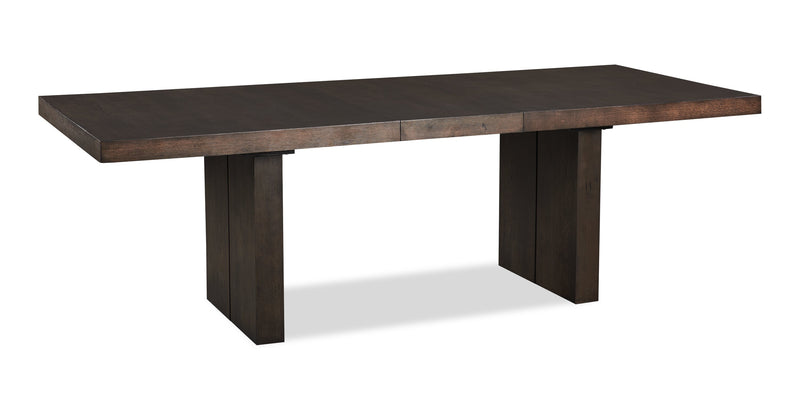Table de salle à manger Zelda de 78 po à 96 po (L) avec base piédestal - brun espresso