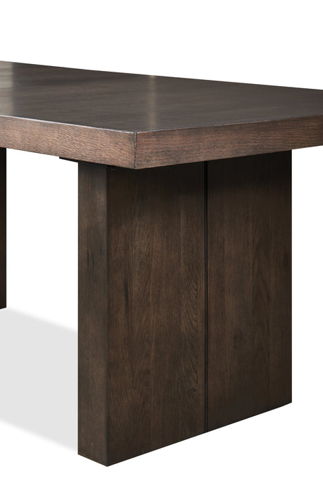 Table de salle à manger Zelda de 78 po à 96 po (L) avec base piédestal - brun espresso