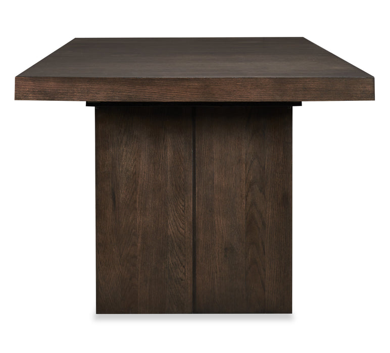Table de salle à manger Zelda de 78 po à 96 po (L) avec base piédestal - brun espresso