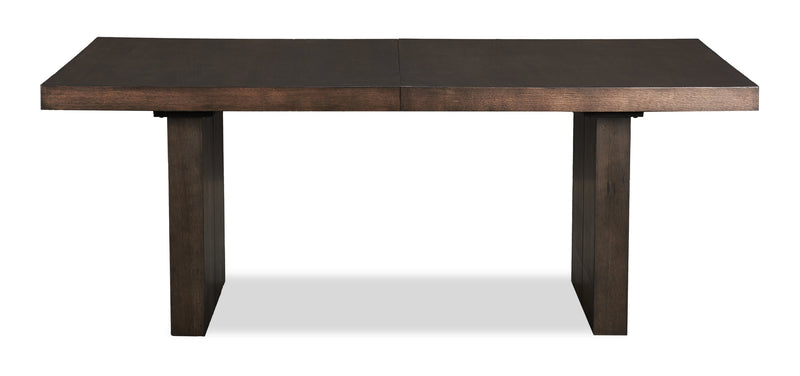 Table de salle à manger Zelda de 78 po à 96 po (L) avec base piédestal - brun espresso