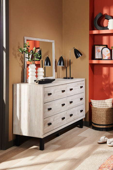 Commode Zen de 62 po (L) x 35,6 po (H) à 6 tiroirs pour la chambre à coucher - grise