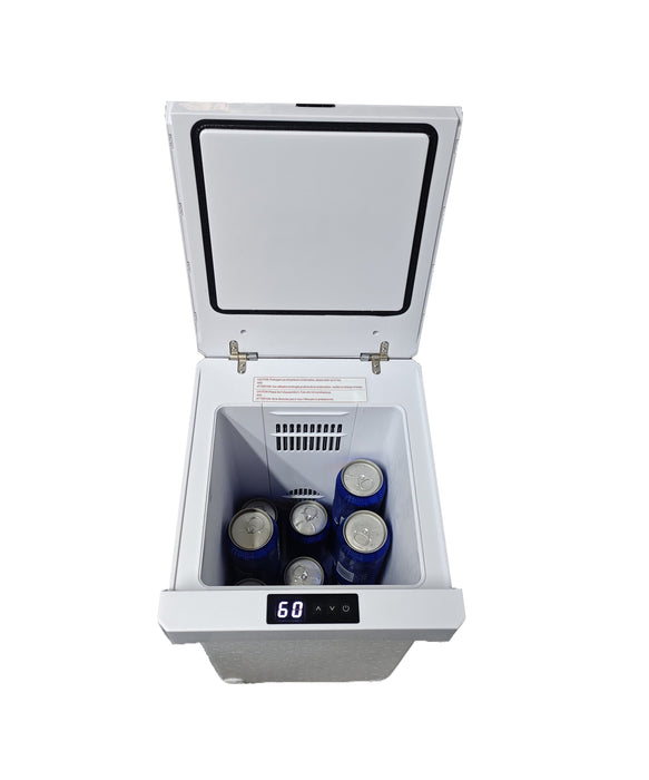 Causeuse de massage à inclinaison électrique Zen de 75,5 po en tissu d’apparence cuir avec console réfrigérée - abricot