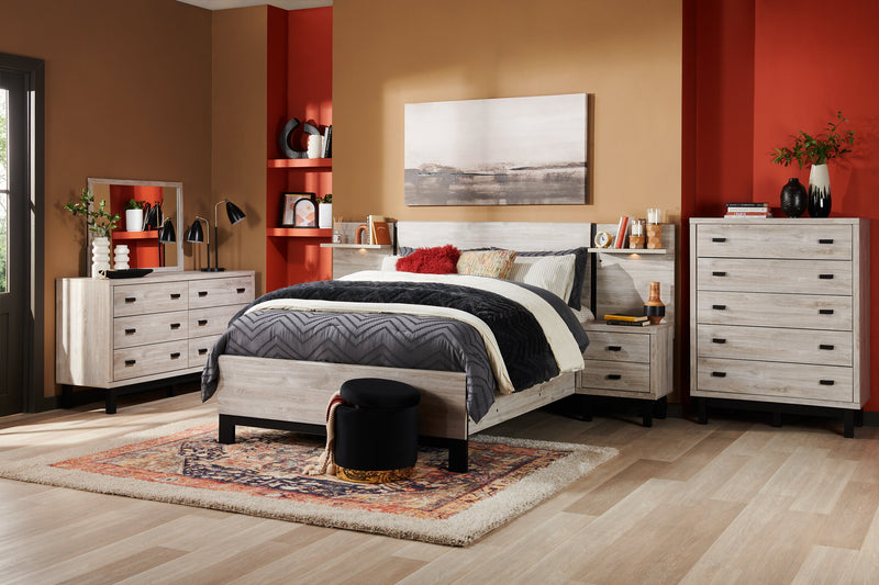 Commode verticale Zen de 44,7 po (L) x 52,5 po (H) à 5 tiroirs pour la chambre à coucher - grise