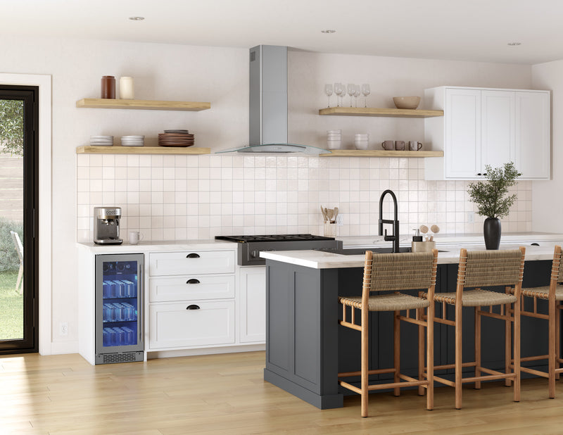 Hotte de cuisinière courbée Brisas par Zephyr de 30 po en verre - acier inoxydable - BMI-E30DG
