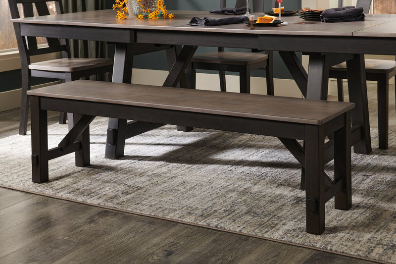 Banc de salle à manger Zao de 60 po (L) en mélamine - brun