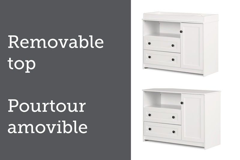 Table à langer Zoe pour bébé avec tiroirs de rangement - blanche