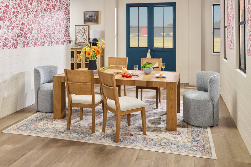 Chaise de salle à manger coulissante Zola en tissu de polyester - grise