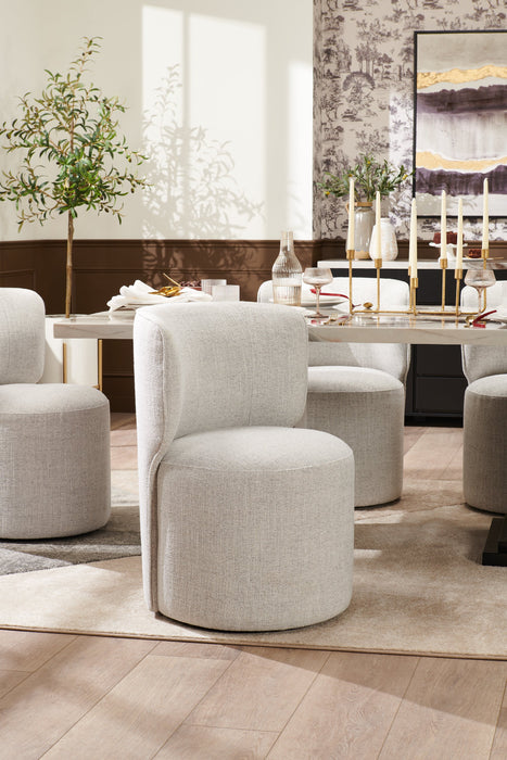 Chaise de salle à manger coulissante Zola en tissu de polyester - gris nuage