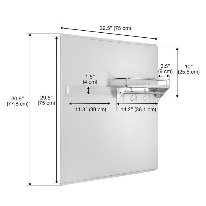Dosseret Ancona de 30 po en acier inoxydable - PBS-1245
